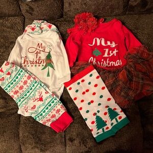 🎅🏼1st christmas pajamas and day outfit